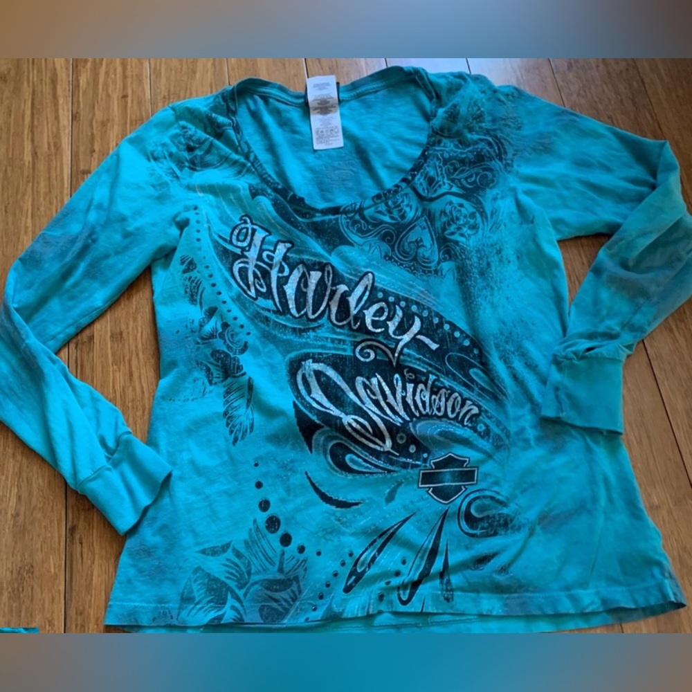 Harley-Davidson Blue Graphic Long Sleeve tee